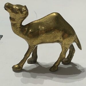 Vintage Brass Camel Figurine Stand Up One Hump Made In India
